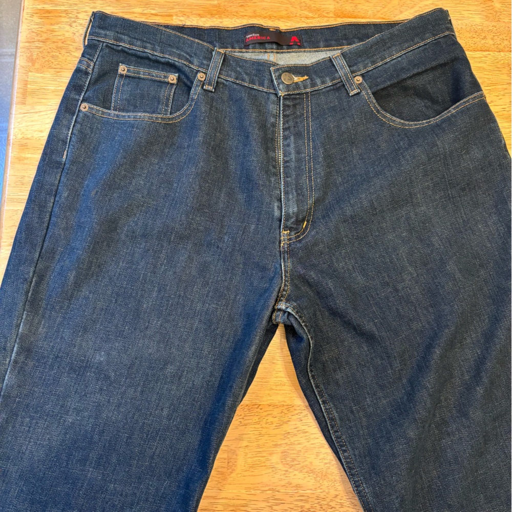 Perry Ellis Men Blue Relaxed Jeans Classic Denim Style 38x30